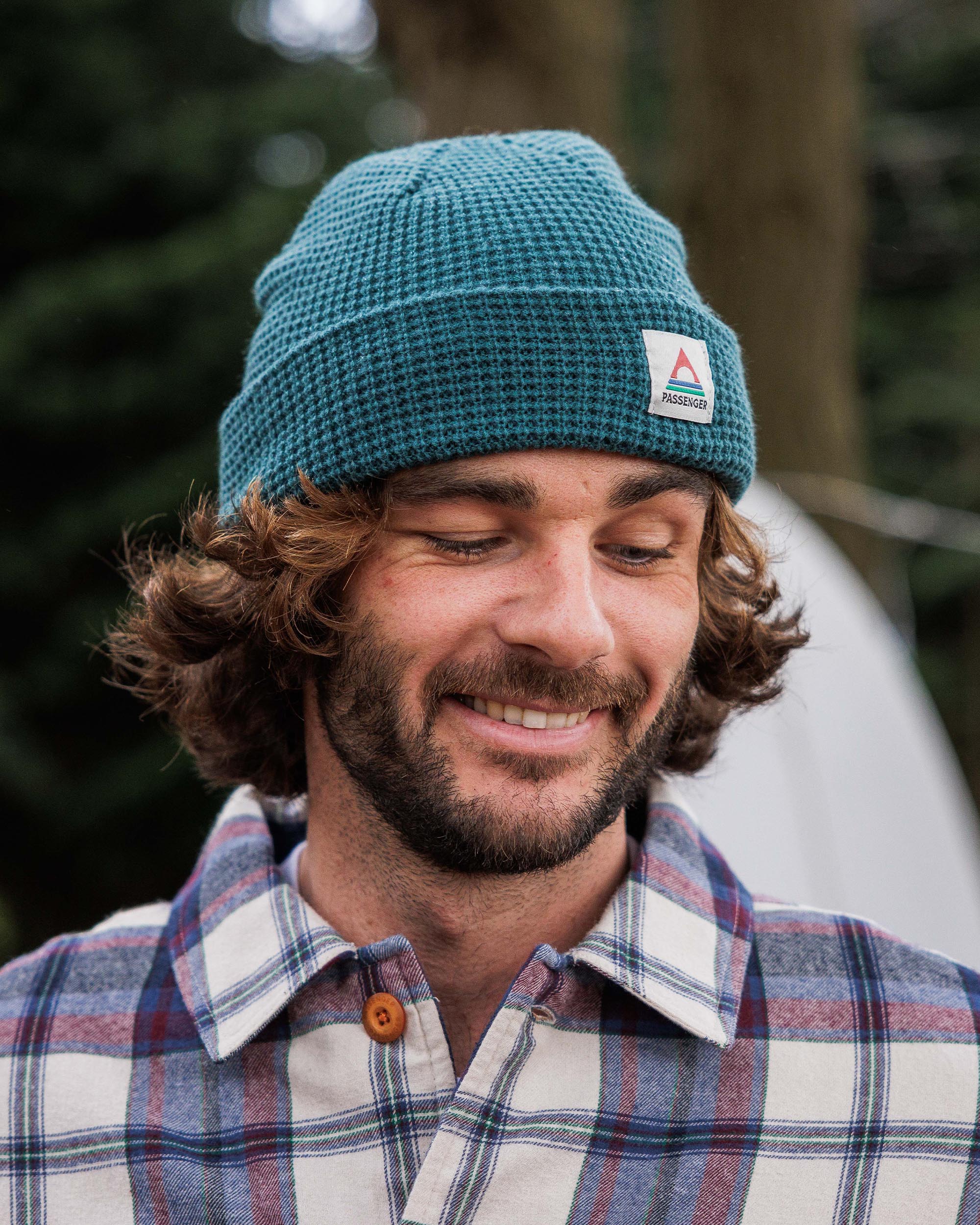 Moss Double Layer Recycled Waffle Beanie - Mediterranean - Lifestyle - Male
