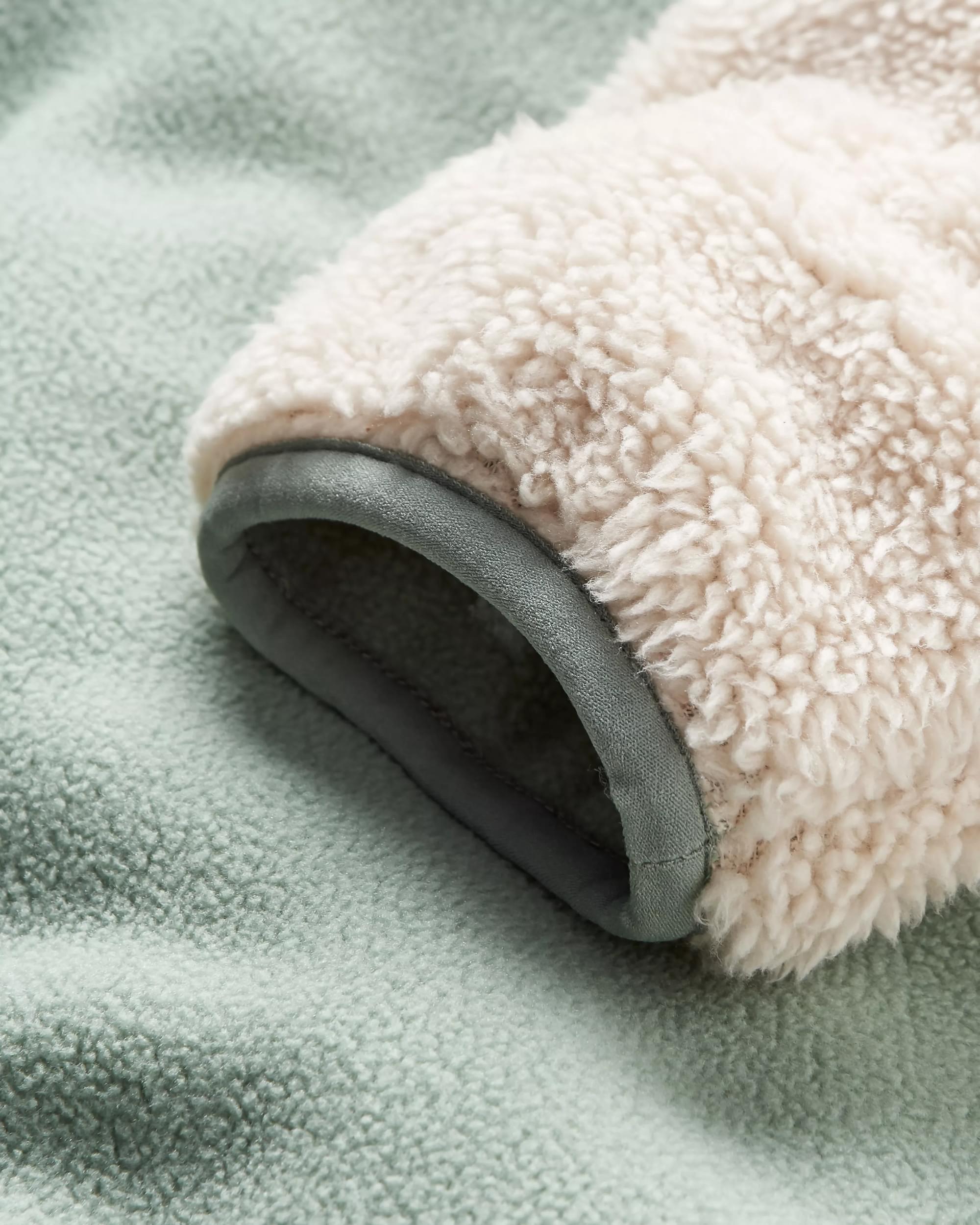 Nestling Recycled Polar-Lined Sherpa Fleece - Vintage White - Flatlay