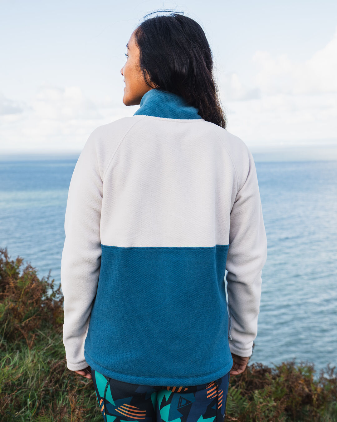 Womens_Snowdrop Pullover Recycled Polartec® Fleece - Corsair/ Vintage White