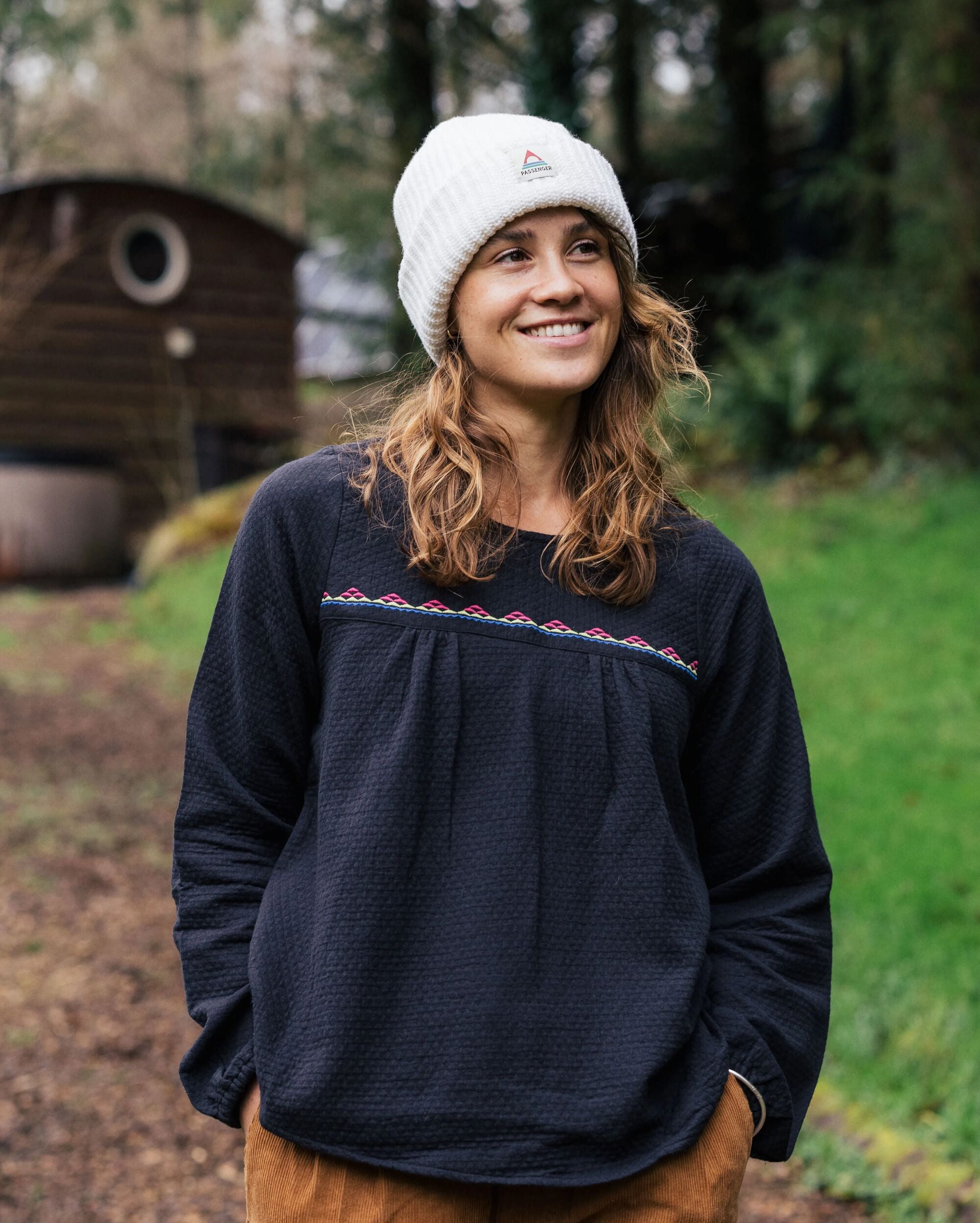 Petal Organic Cotton LS Top - Black - Lifestyle