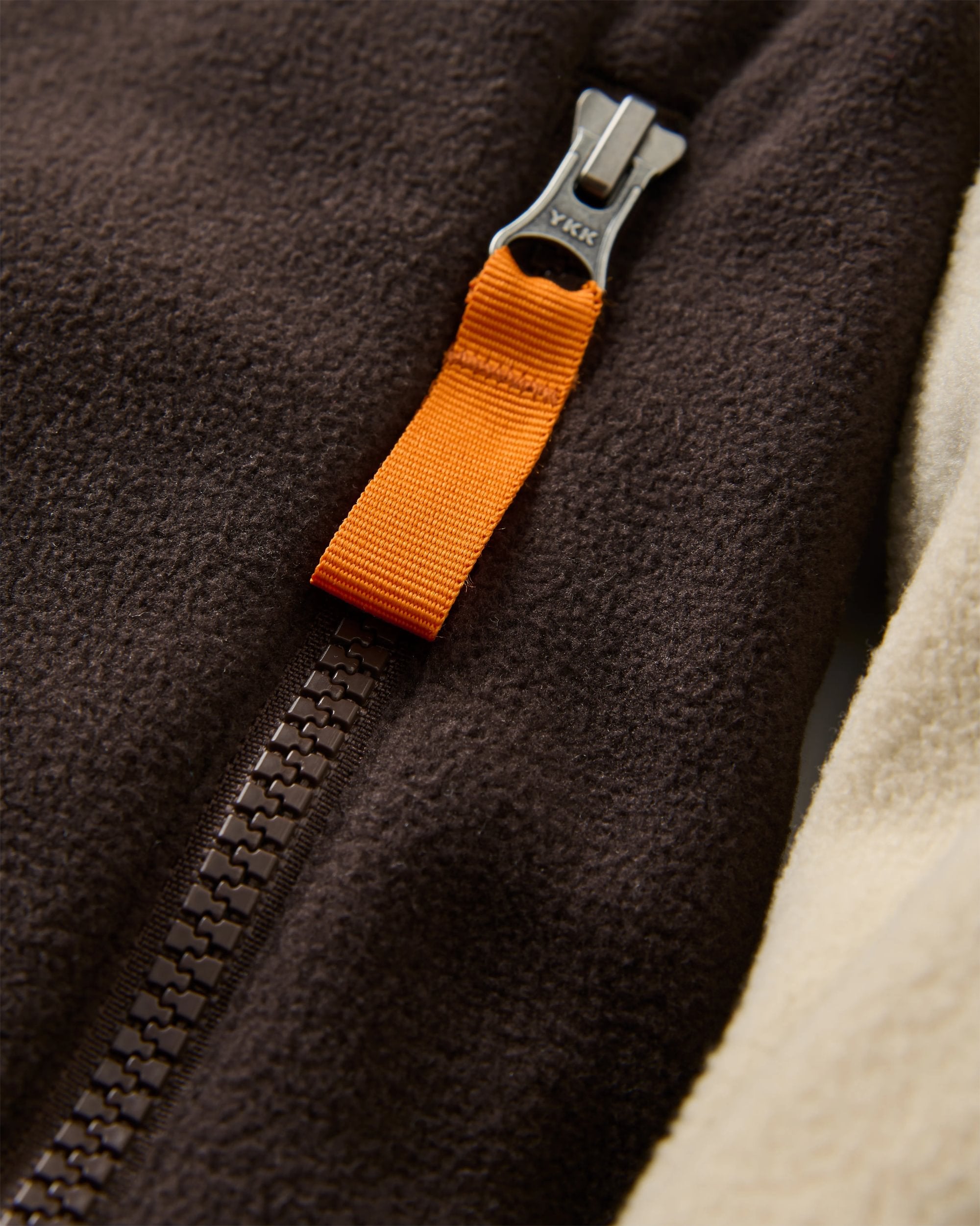 Set Off Recycled Polar 1/4 Zip Fleece - Oatmeal/Espresso - Flatlay