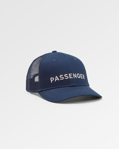 Passenger Organic Cotton Trucker Cap - Rich Navy - Flatlay