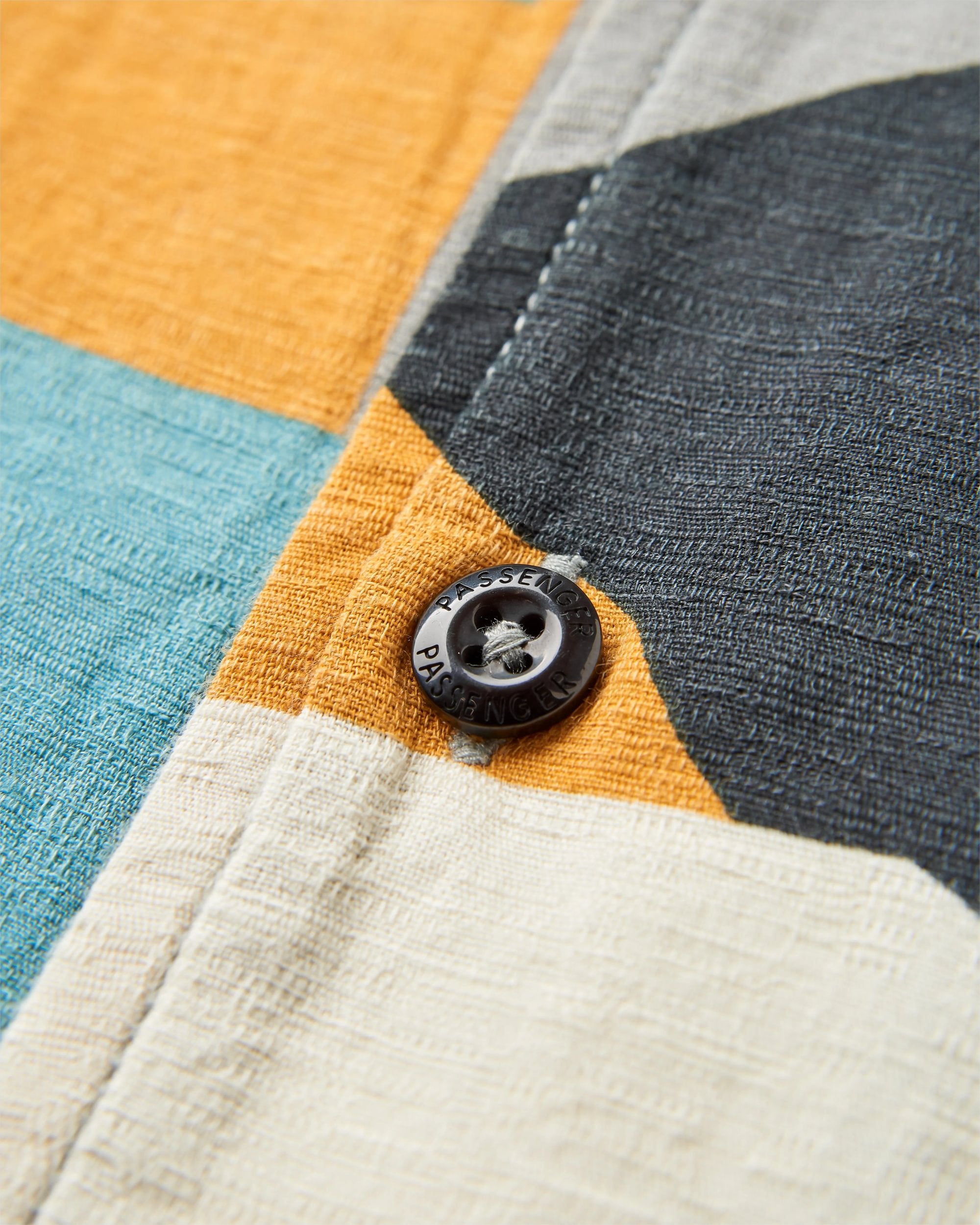 Cove Organic Textured Shirt - Vista Patchwork Arctic - Flatlay