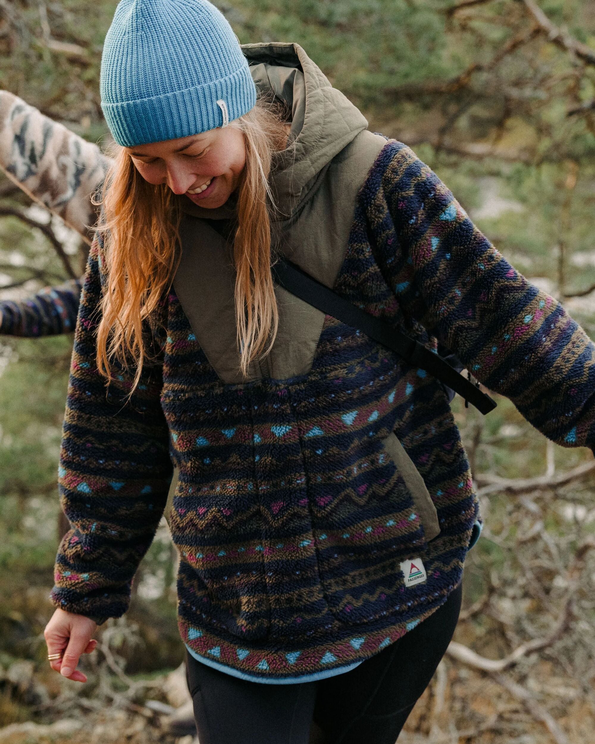 Beaumont Recycled Sherpa Hooded Fleece - Mountain Geo Multi - Lifestyle