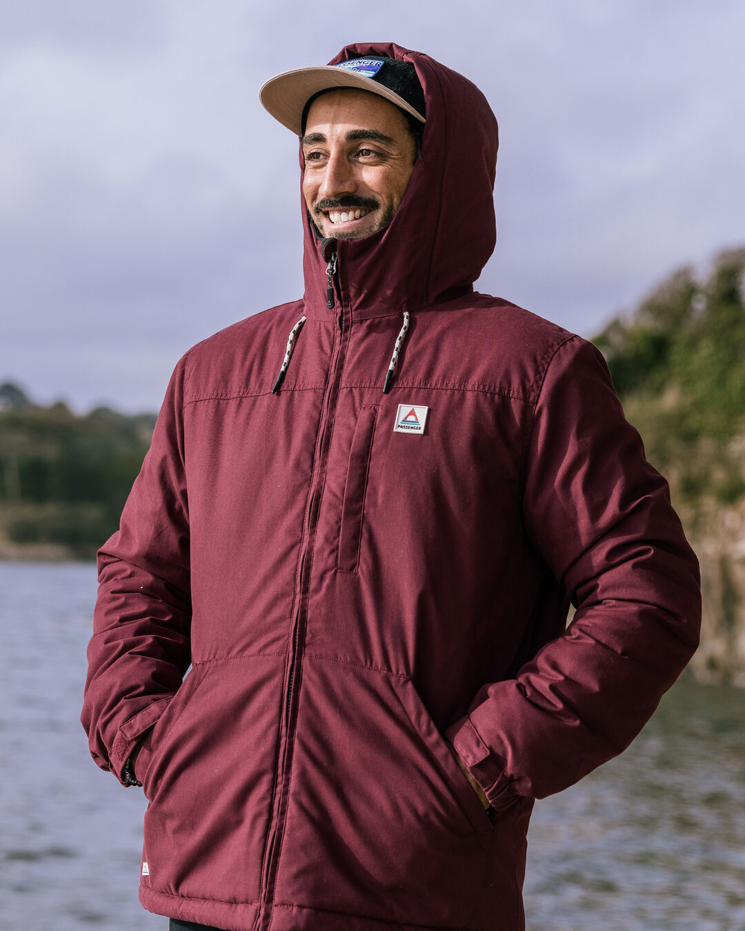 Discover Recycled Sherpa Lined Jacket - Wine - Lifestyle