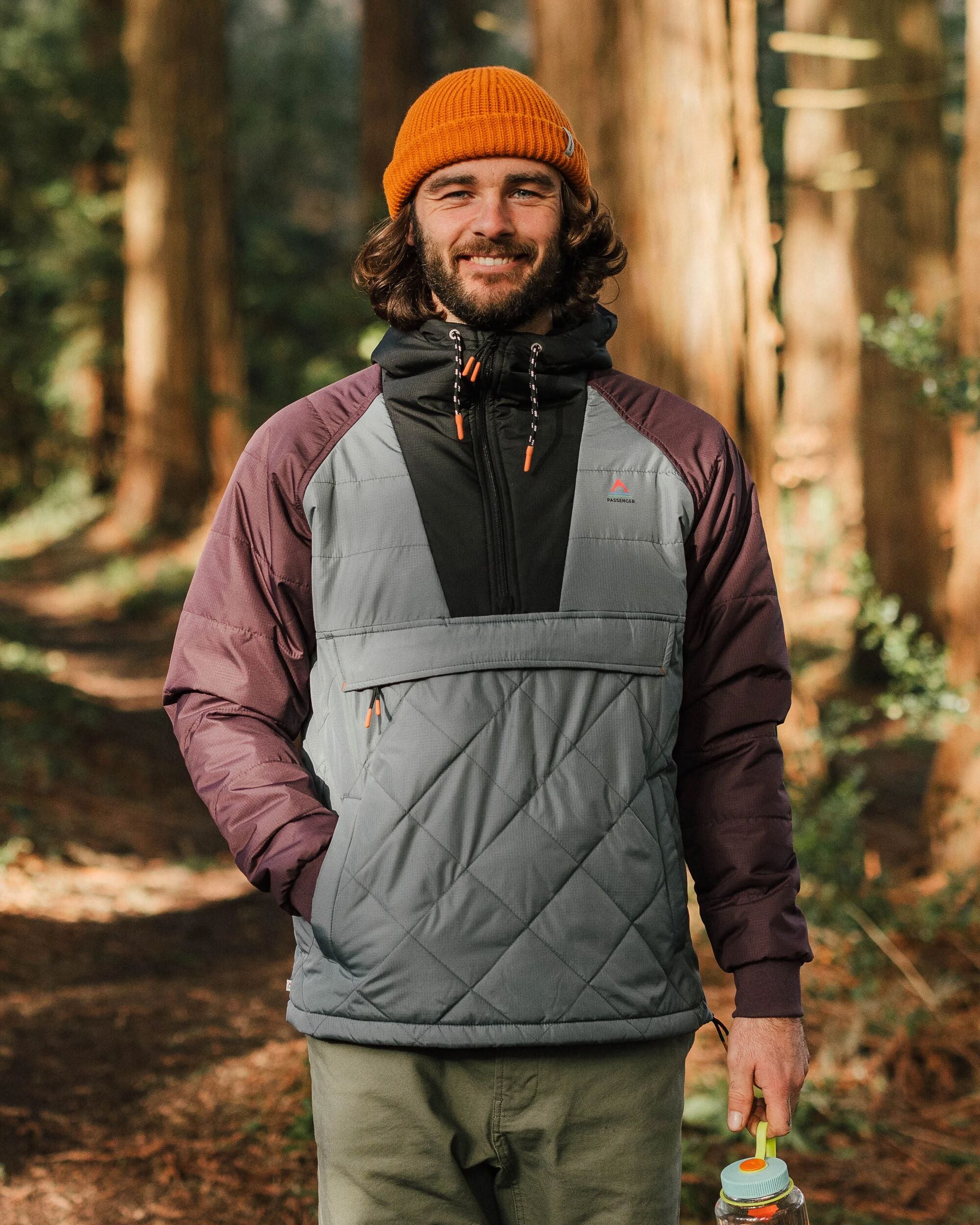 Oceanic Recycled Insulated Anorak - Storm Grey/Deep Plum - Lifestyle
