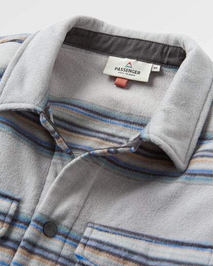 Maple Recycled Polar Fleece Shirt - Steel Grey Stripe