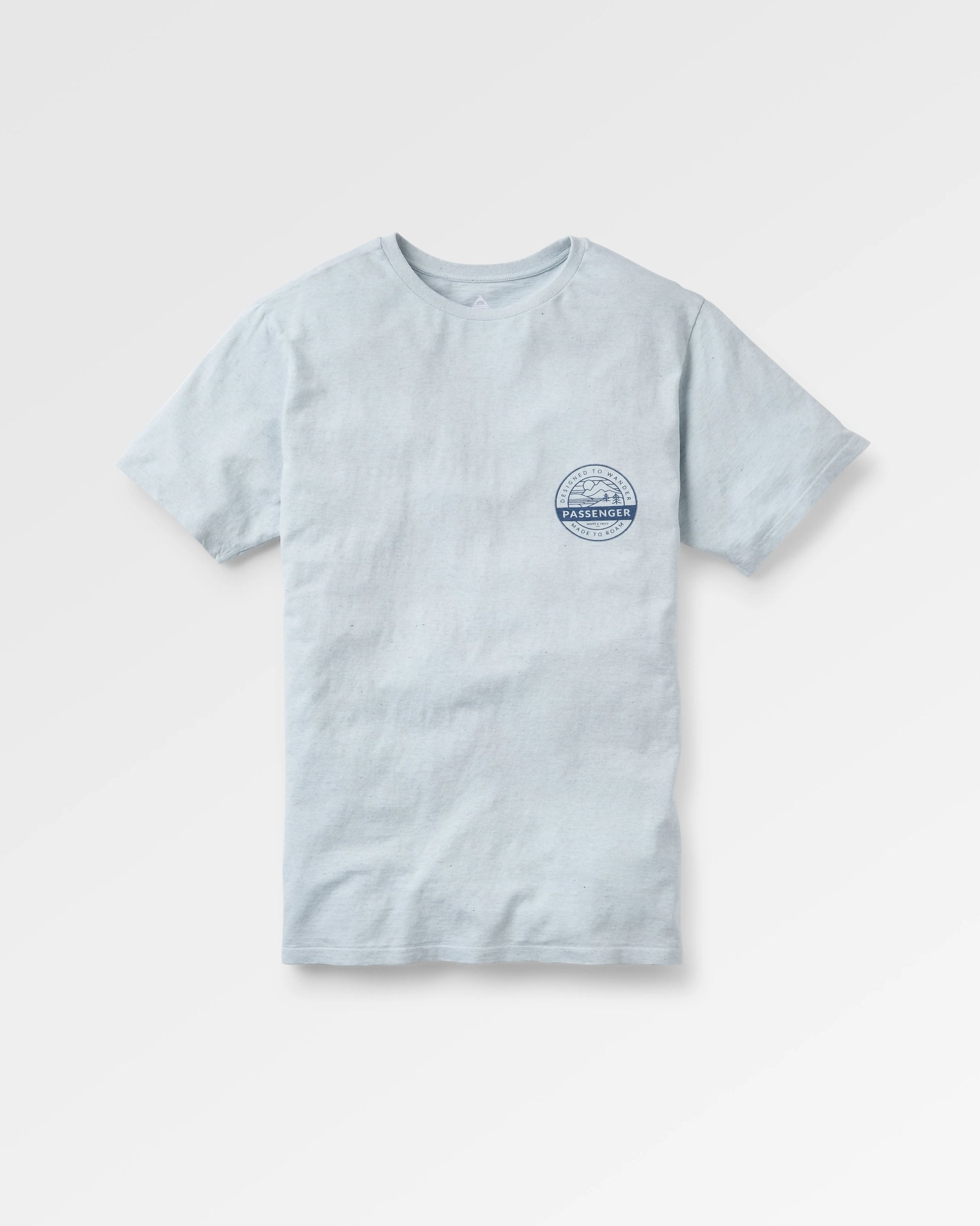 Odyssey Recycled Cotton T-Shirt - Ice Blue - Flatlay