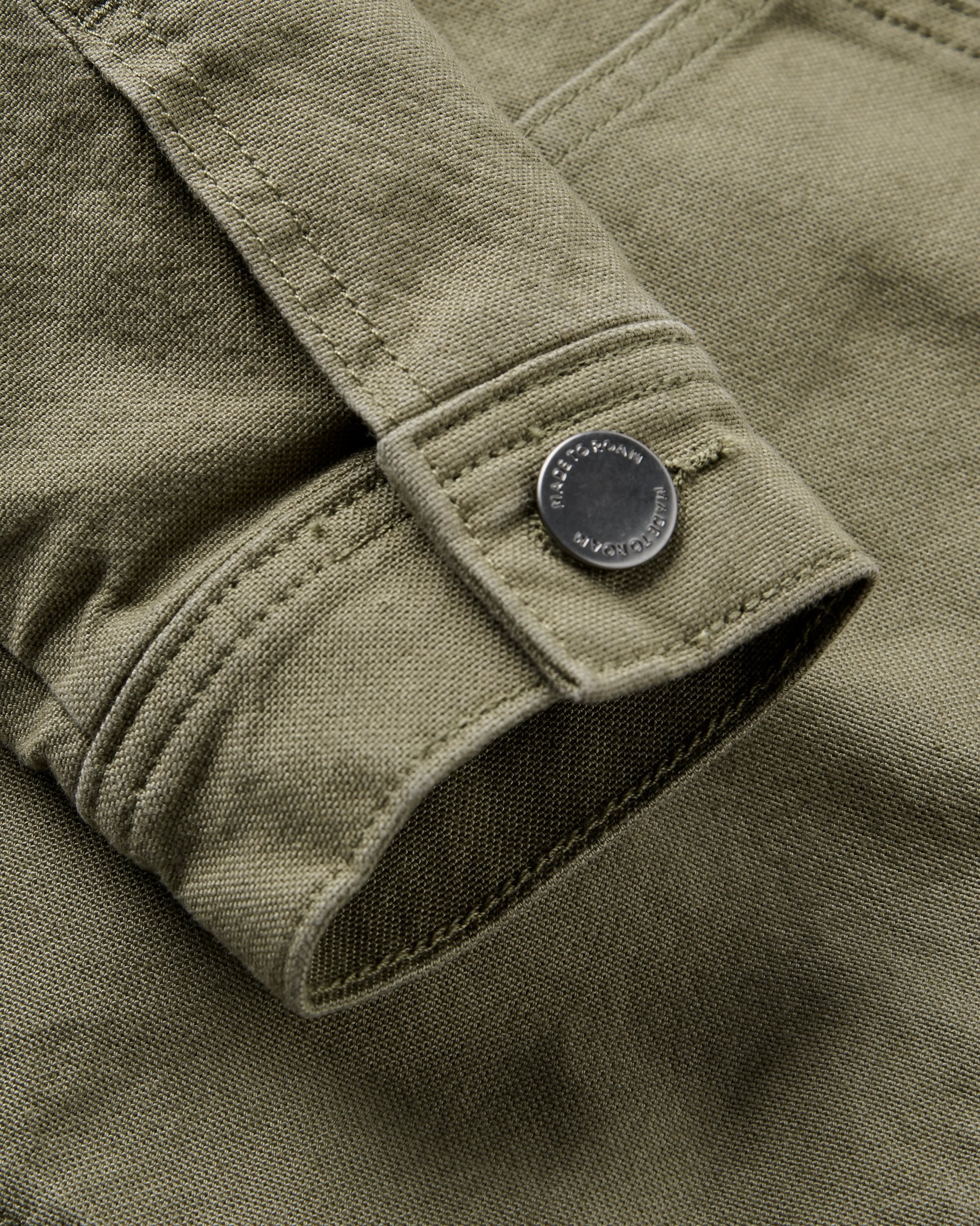 Vantage Lined Organic Cotton Canvas Jacket - Dusty Olive - Flatlay