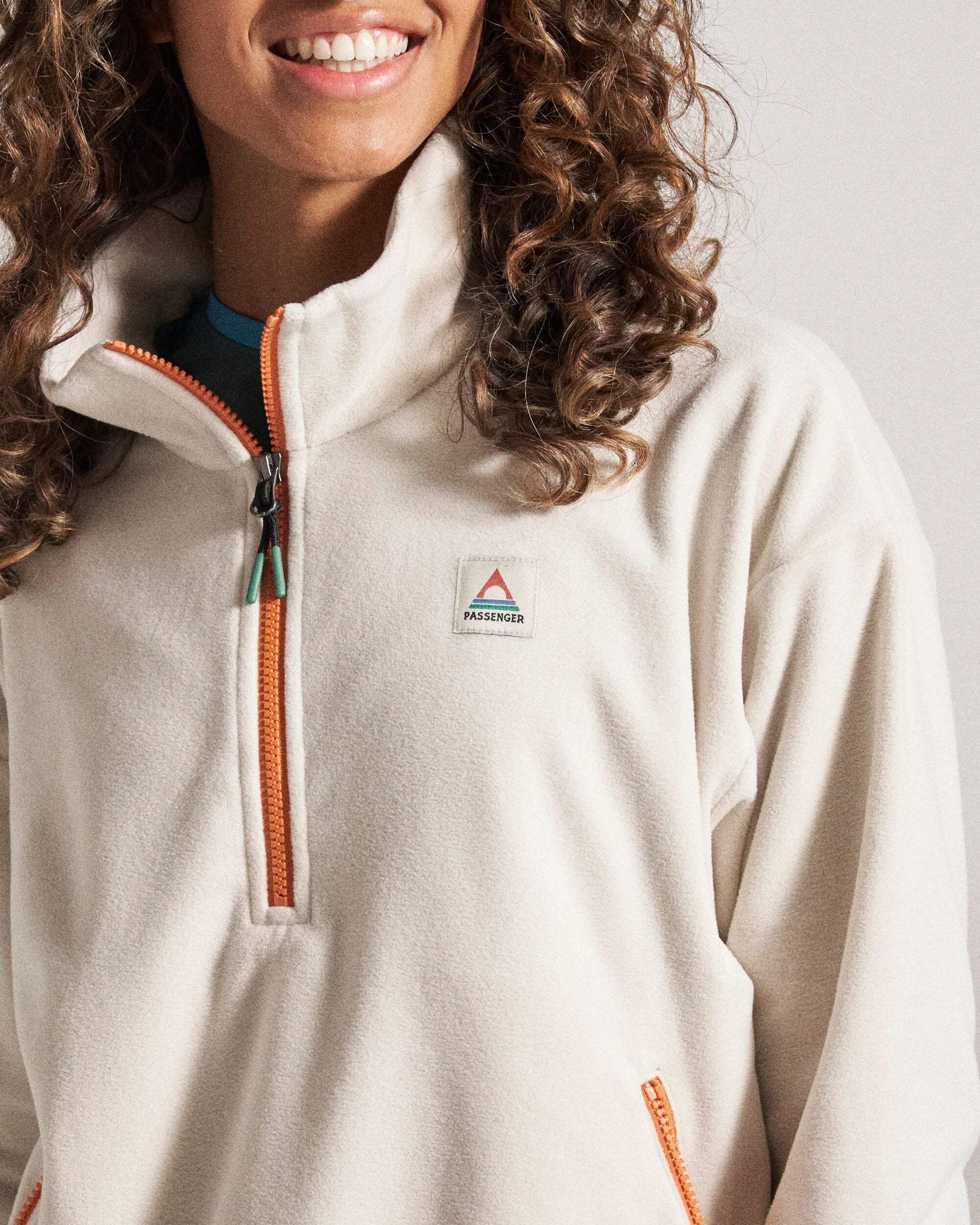 Ayla Recycled Micro Polartec® Fleece - Vintage White - Studio Model