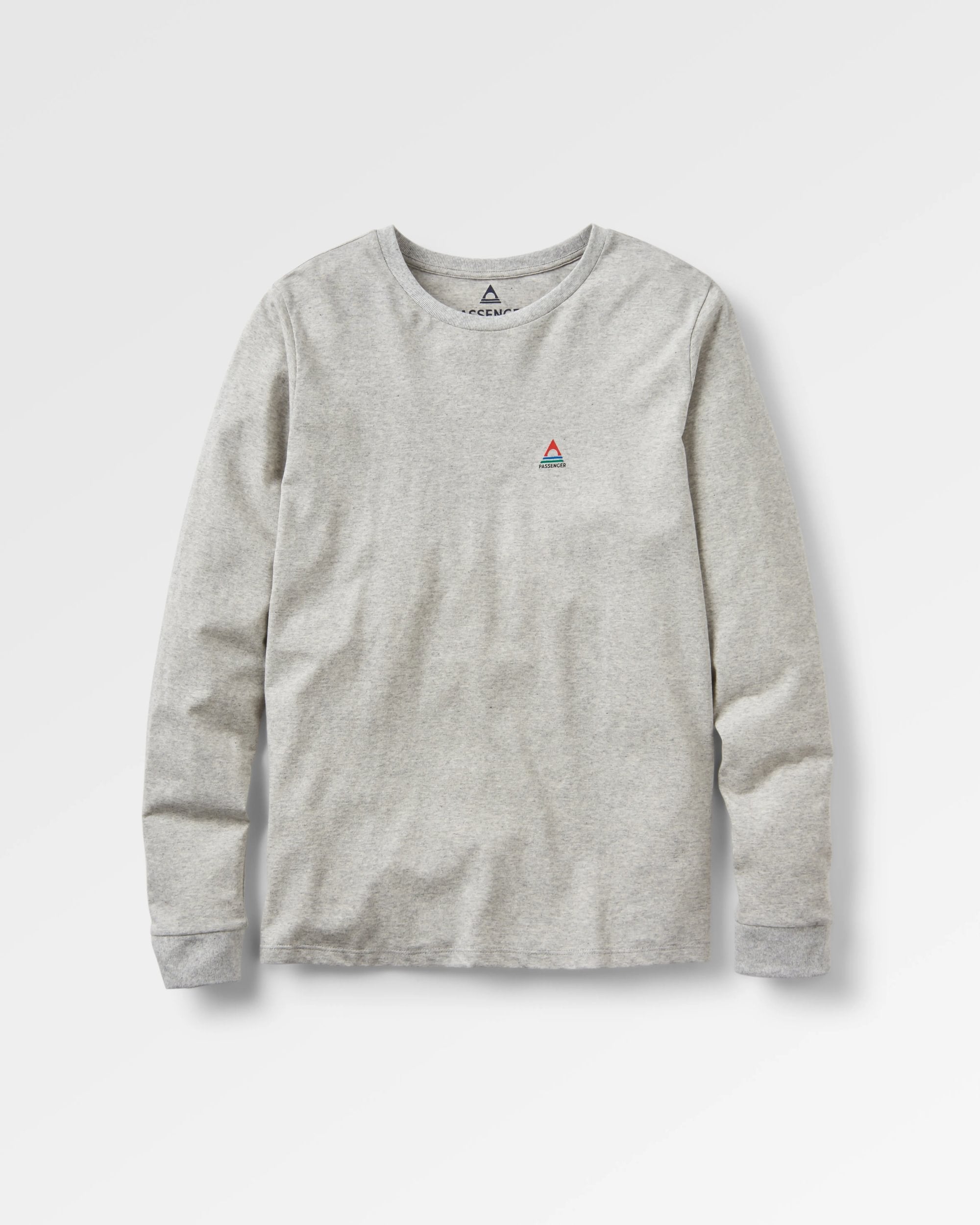 Classic Recycled Cotton LS T-Shirt - Mid Grey Marl - Flatlay