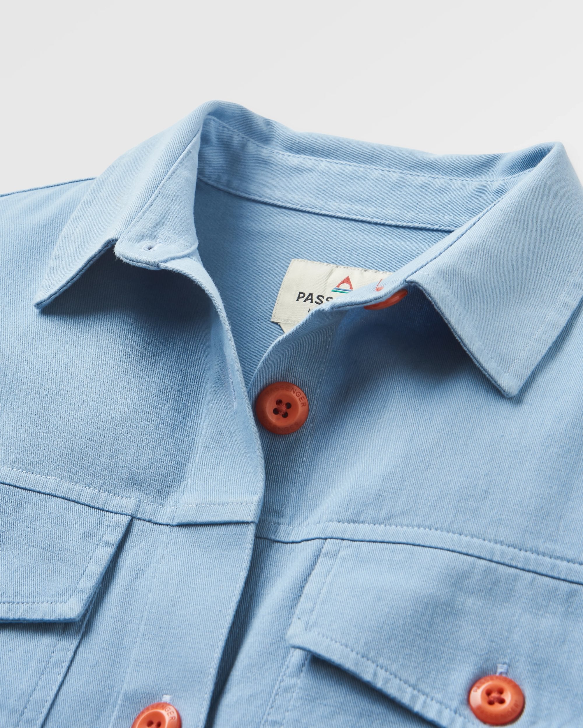 Stella Organic Cotton LS Shirt - Faded Denim - Flatlay