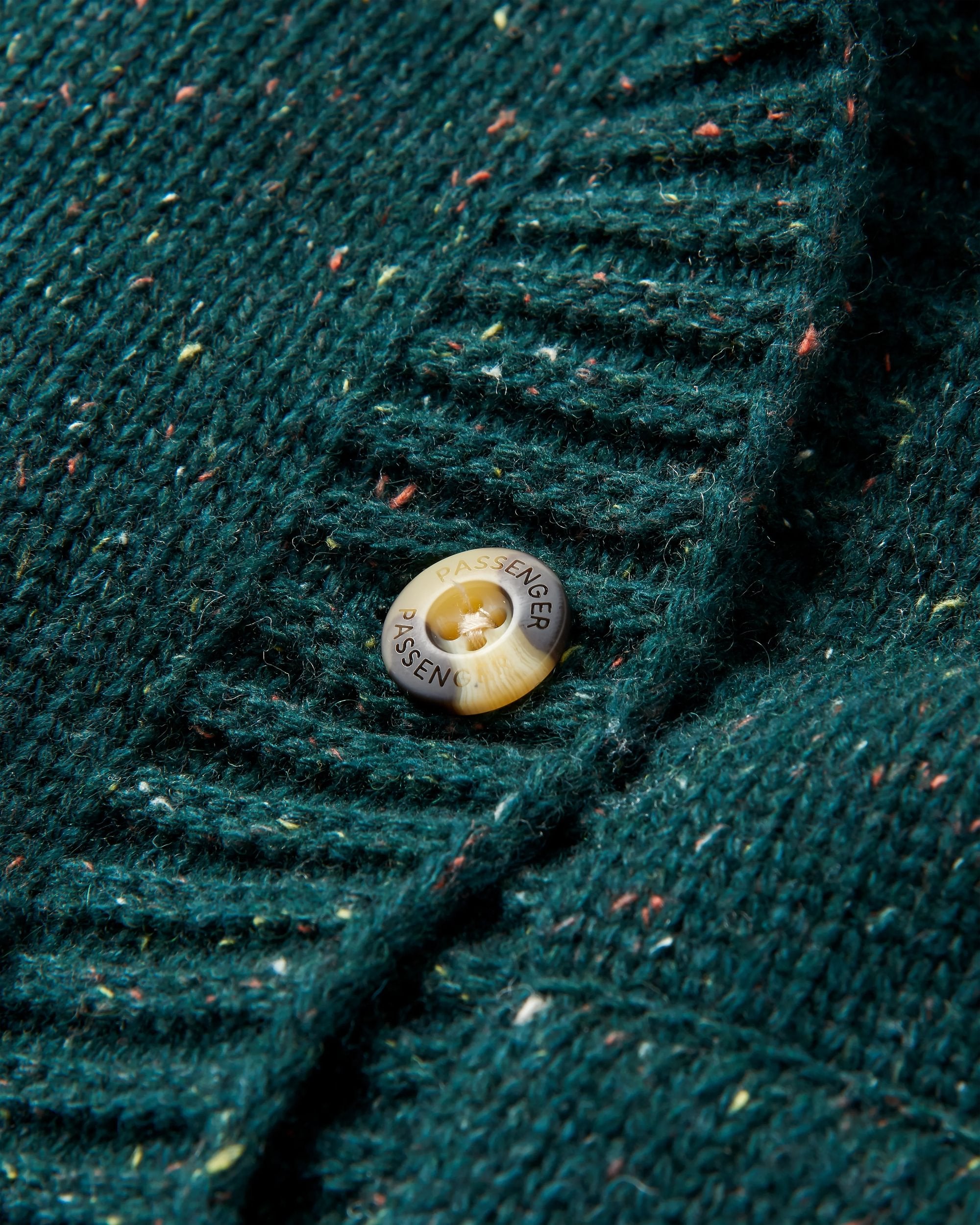 Snoozle Recycled Knitted Hooded Cardigan - Rain Forest - Flatlay