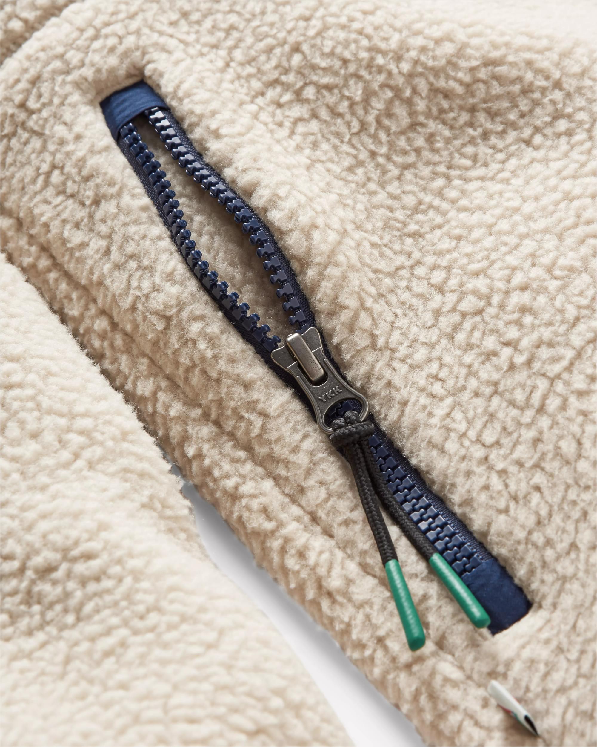 Tripper 2.0 Full Zip Recycled Sherpa Fleece - Oatmeal - Flatlay