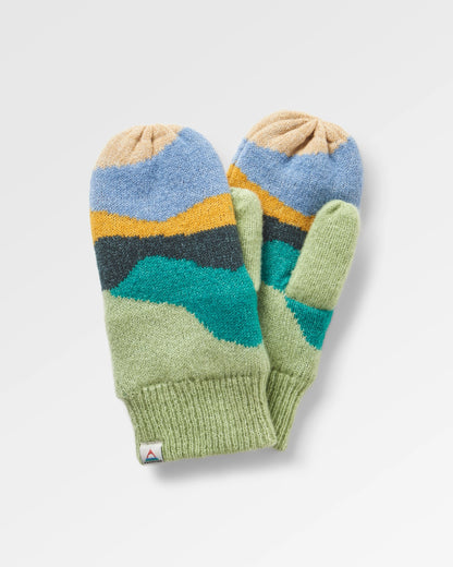 Scenic Recycled Fleece Lined Mittens - Scenic Dark Fern - Flatlay
