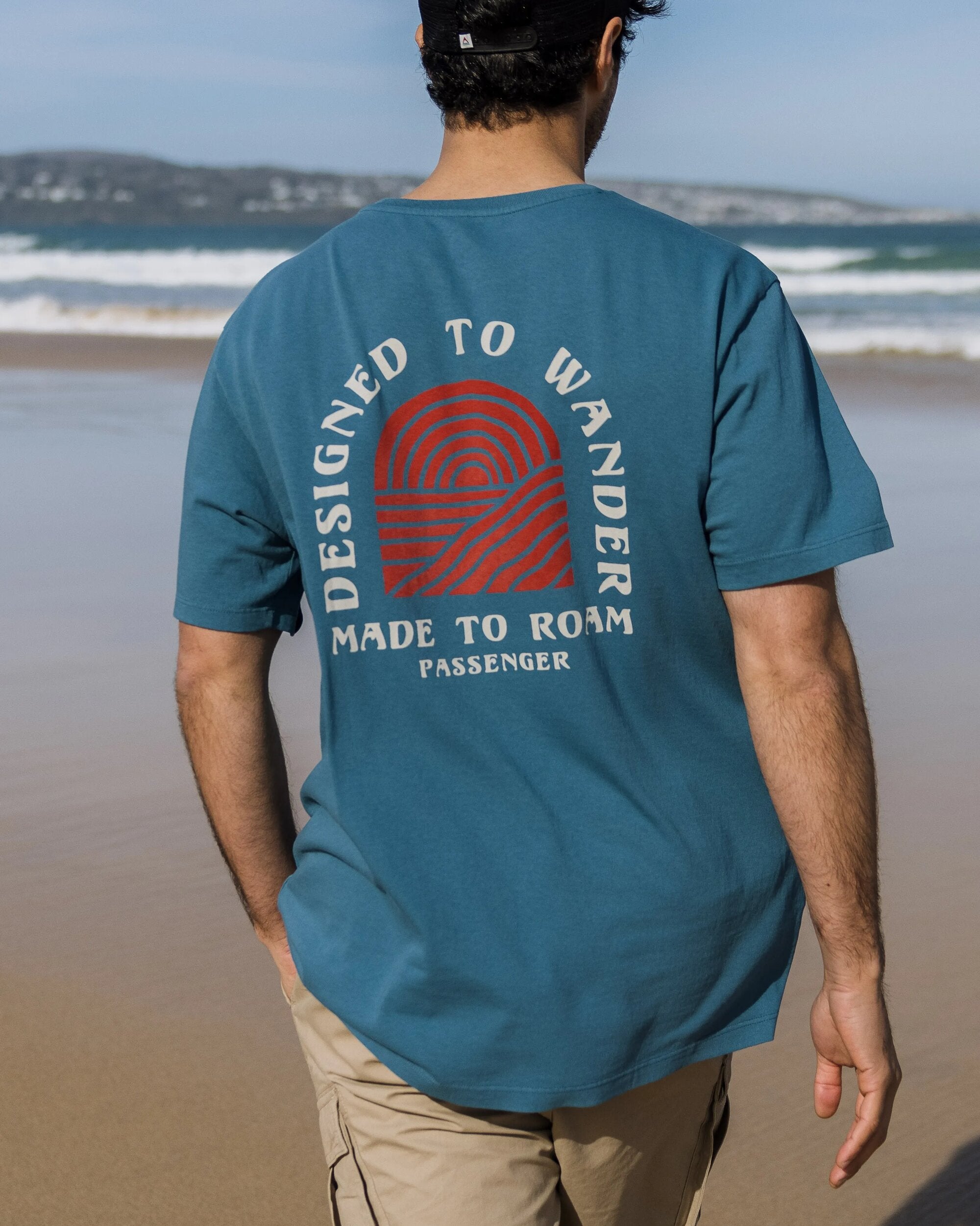 Sundown Recycled Cotton T-Shirt - Blue Steel - Lifestyle