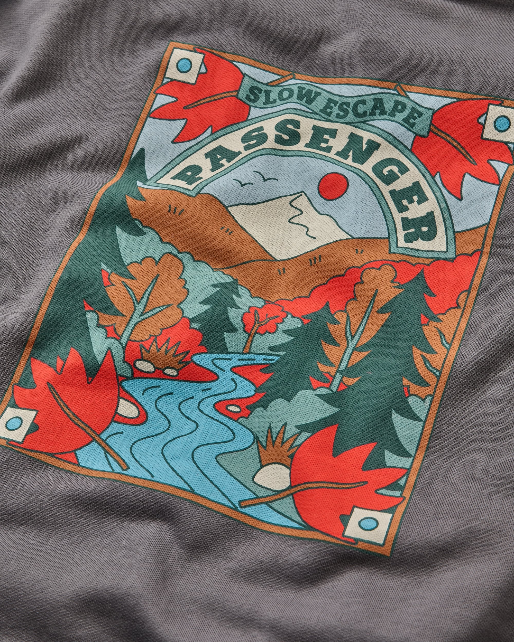 Rambling Recycled Cotton Hoodie - Charcoal - Flatlay