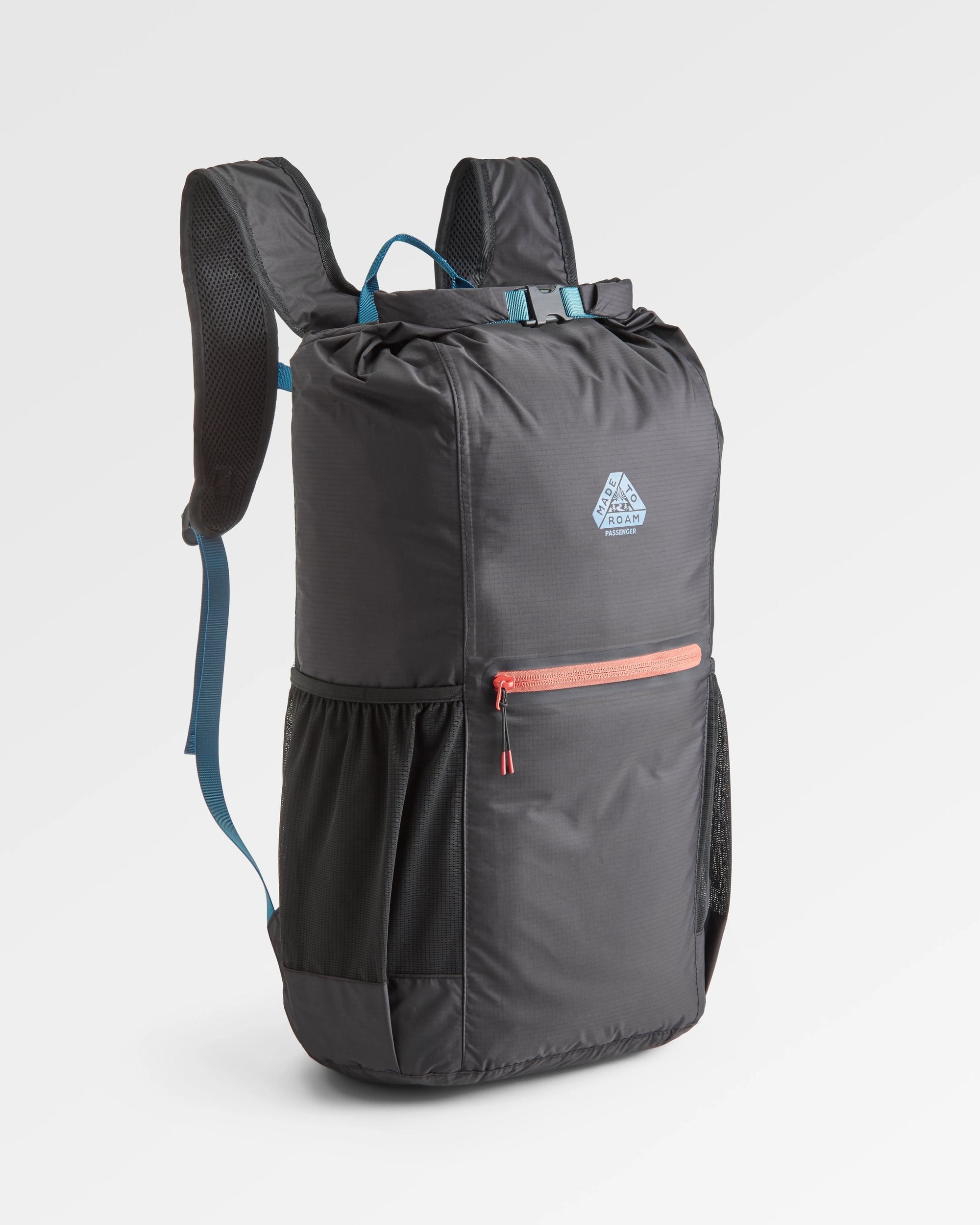 Trail Light Recycled Packable Backpack - Black - Flatlay