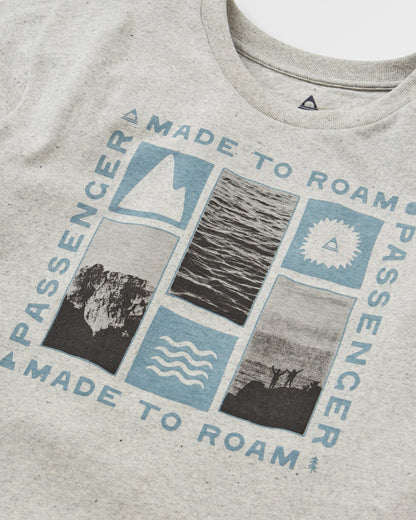 Snapshot Recycled Cotton T-Shirt - Light Grey Marl - Flatlay