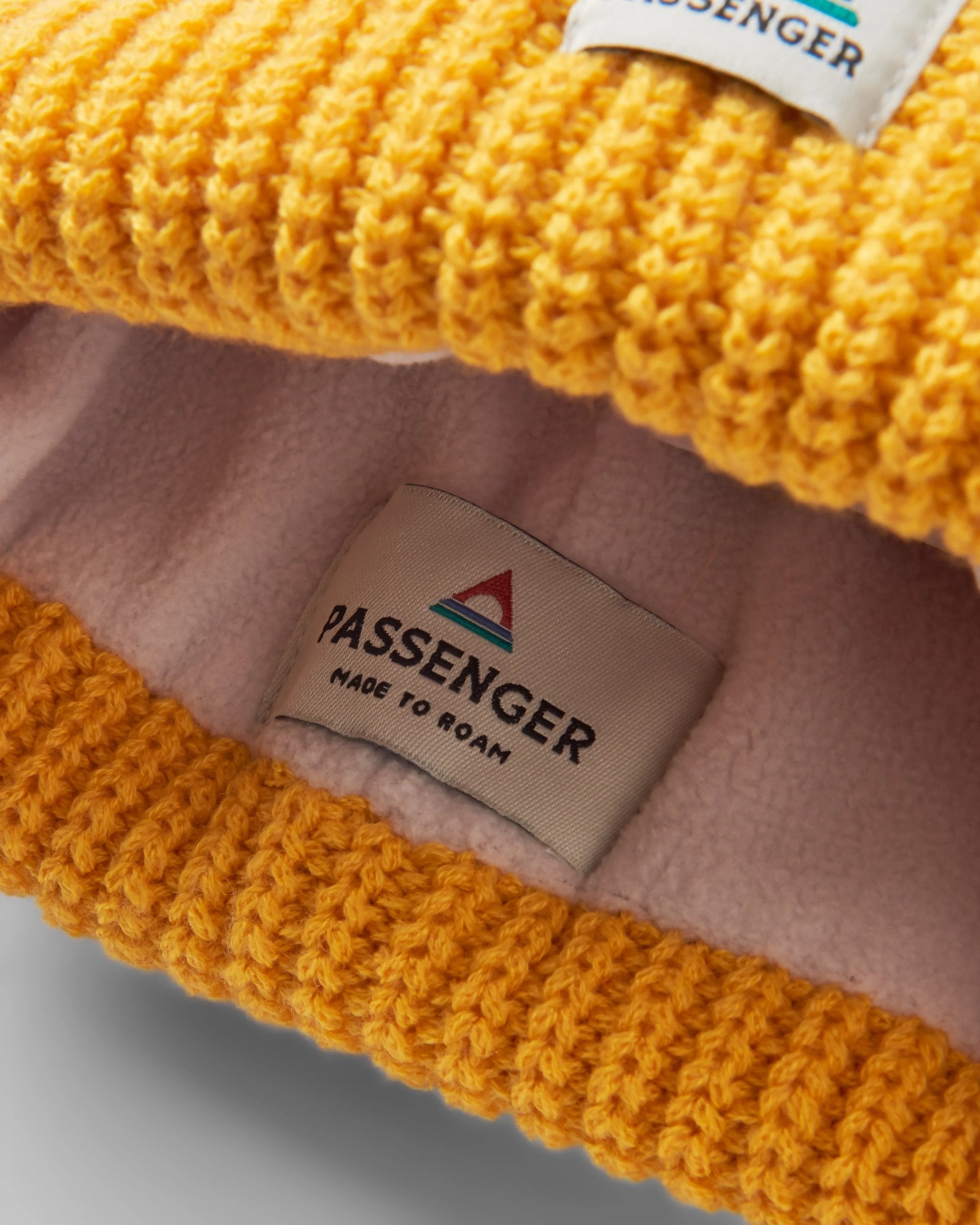 Beechwood Fleece Lined Recycled Beanie - Mustard Gold - Flatlay