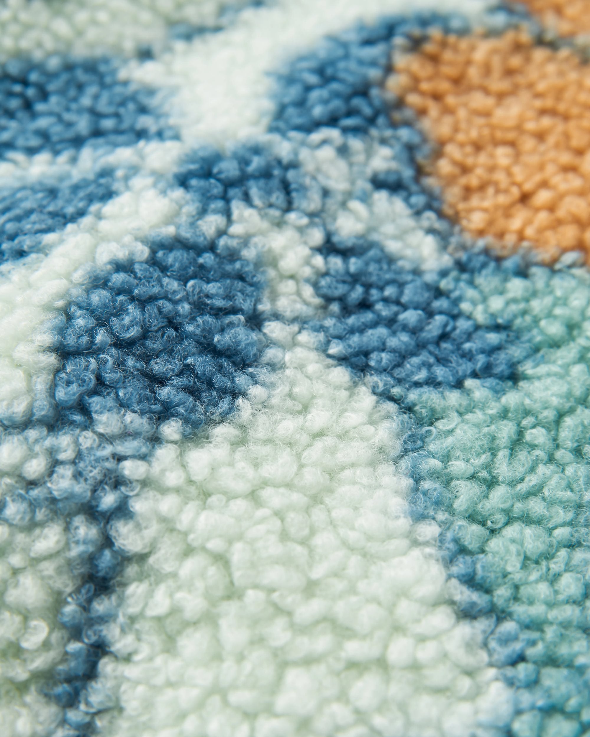 Lucia Recycled Sherpa Fleece - Vintage Floral Aqua - Flatlay