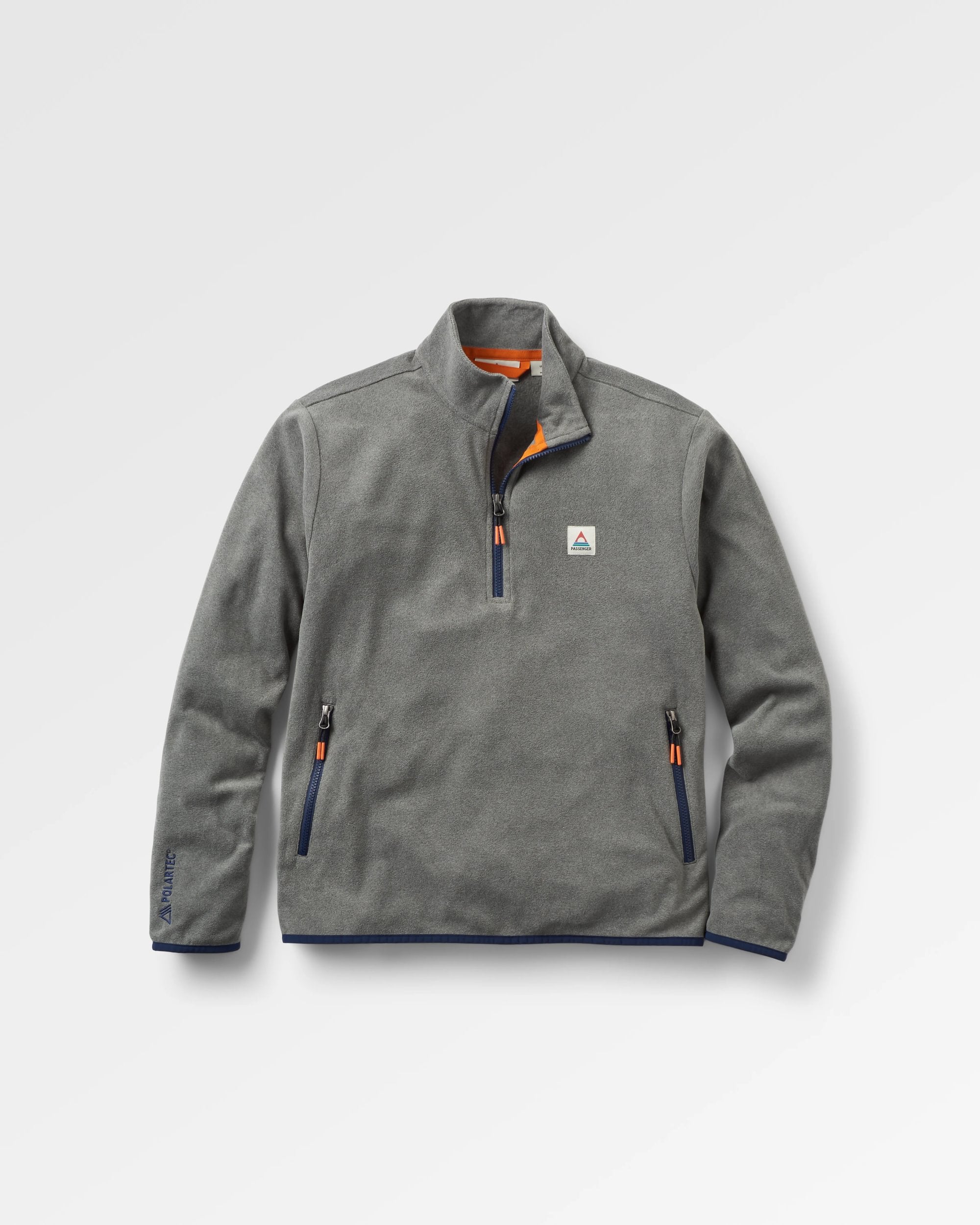 Switchback Recycled Micro Polartec® Fleece - Grey Marl 2 - Flatlay