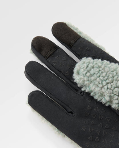 Snowfall Sherpa Gloves - Pistachio - Flatlay