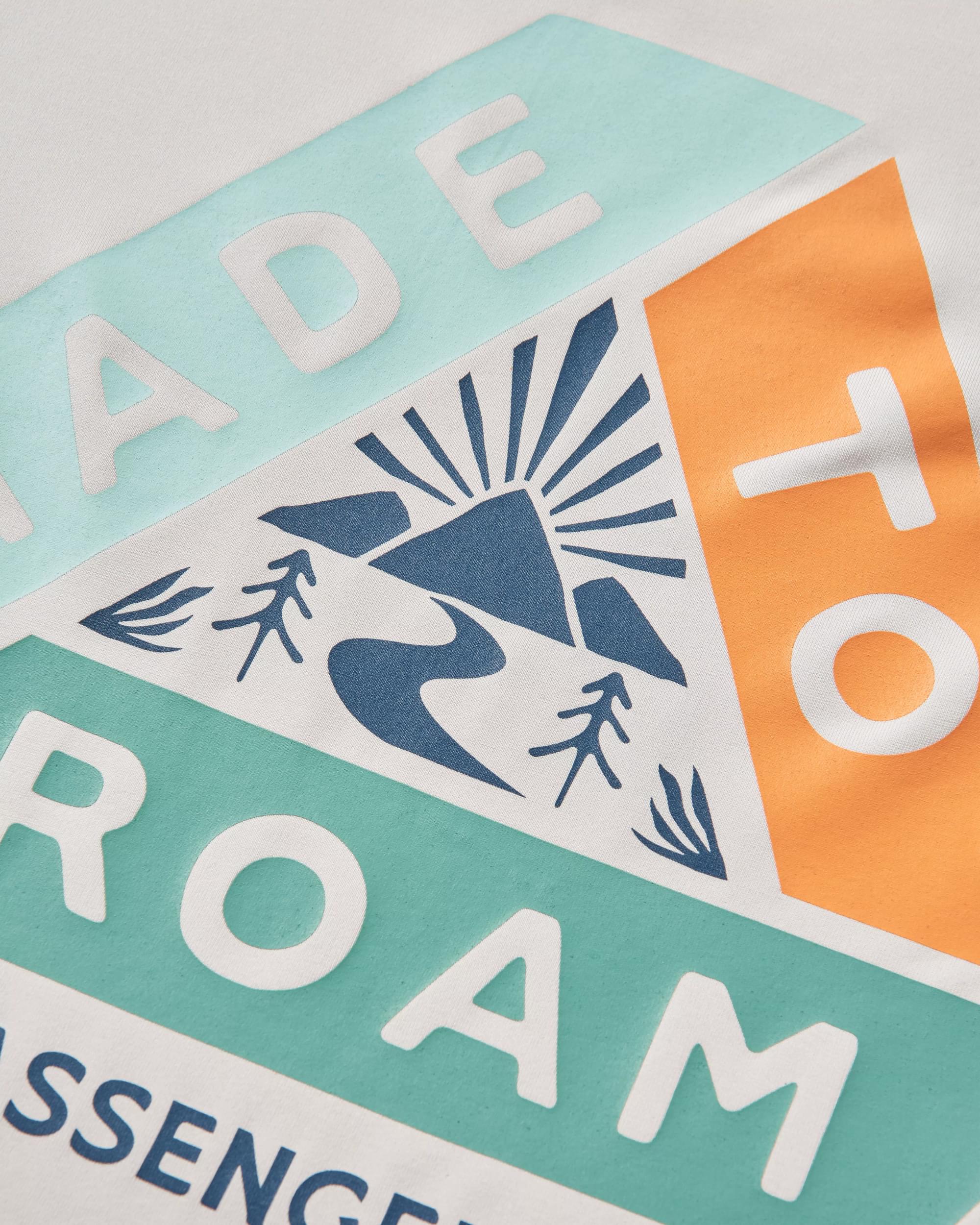 River Recycled Active LS T-Shirt - Corsair/ Vintage White - Flatlay