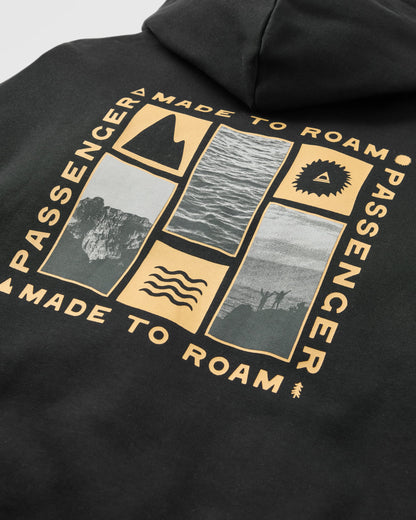 Snapshot Organic Cotton Relaxed Fit Hoodie - Black - Flatlay