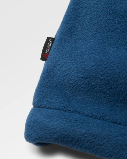 Woodland Hooded Recycled Polartec® Fleece - Grey Marl/Dark Denim - Flatlay