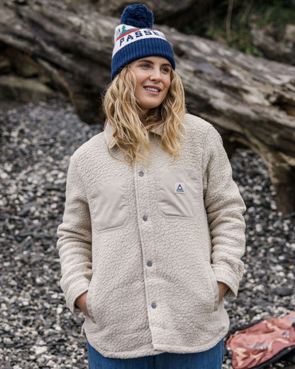 Rappel Recycled Sherpa Oversized Shirt - Oatmeal - Lifestyle