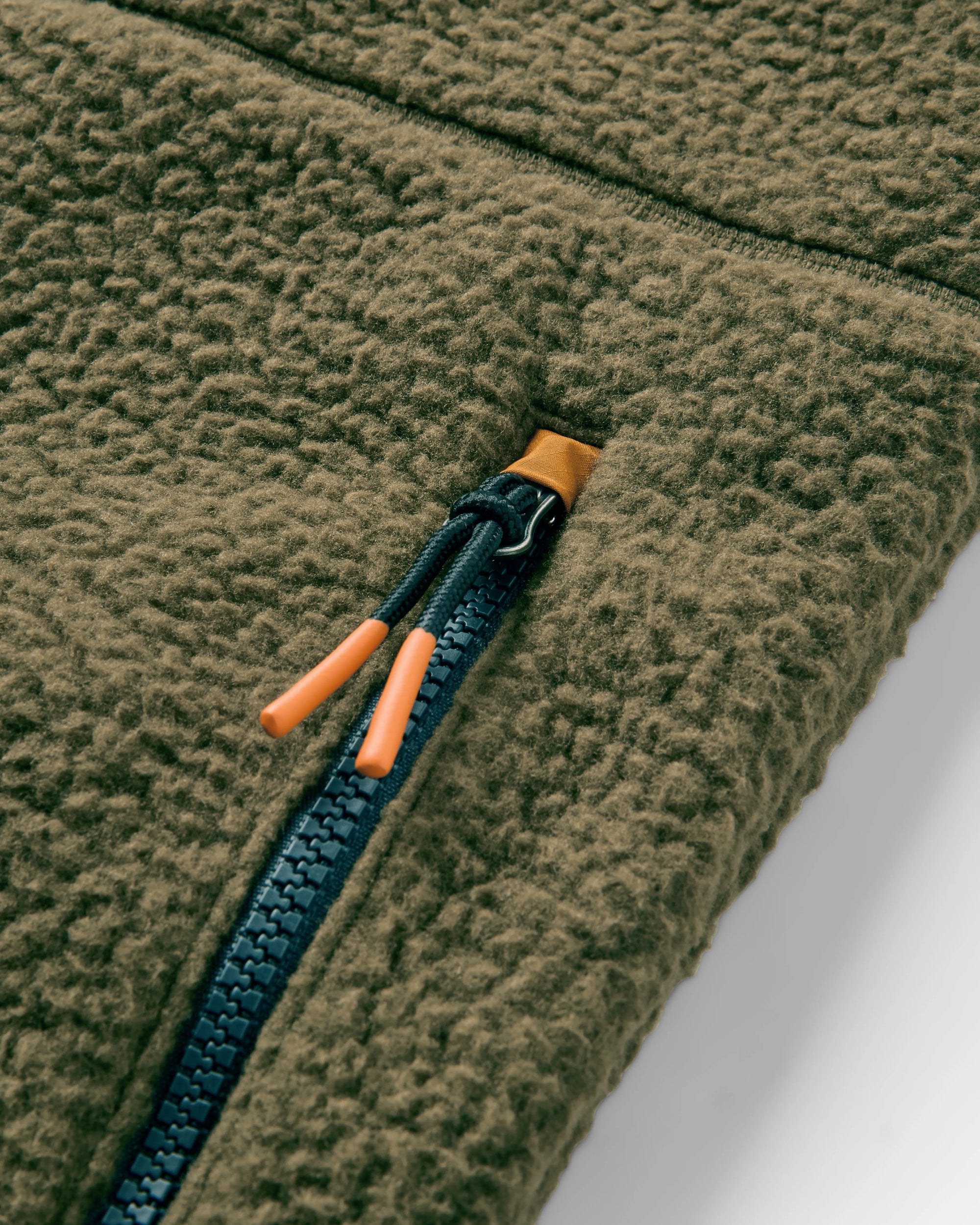 Offgrid Recycled Sherpa Fleece Vest - Dark Olive - Flatlay