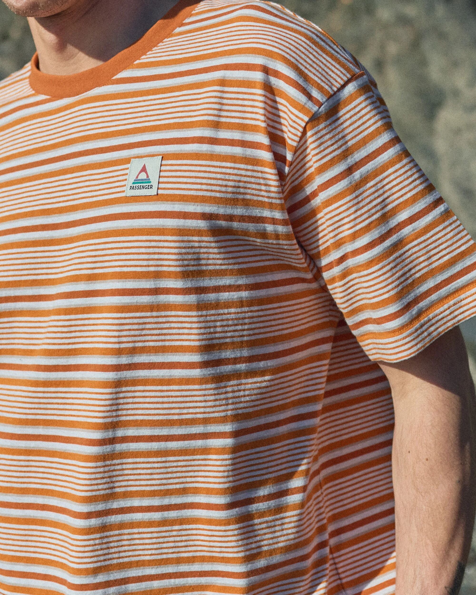 Retro Relaxed Fit T-Shirt - Sunrise Orange Stripe - Lifestyle