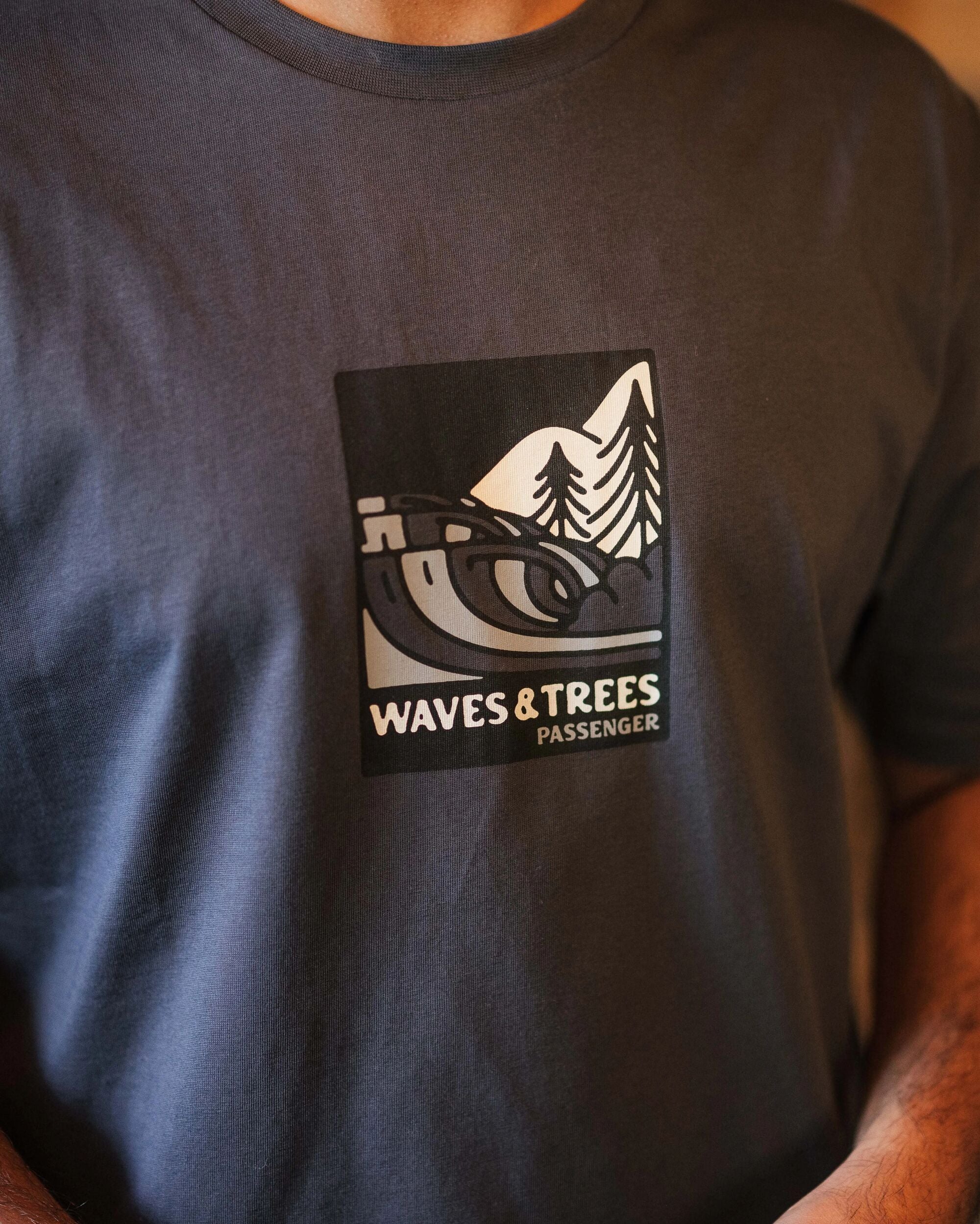 Waves & Trees Organic Cotton T-Shirt - Charcoal - Lifestyle