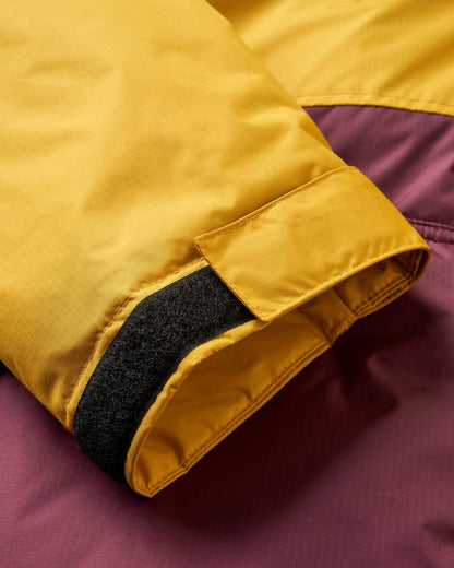 Waves Recycled Sherpa Lined Changing Robe - Fig/Heritage Yellow - Flatlay