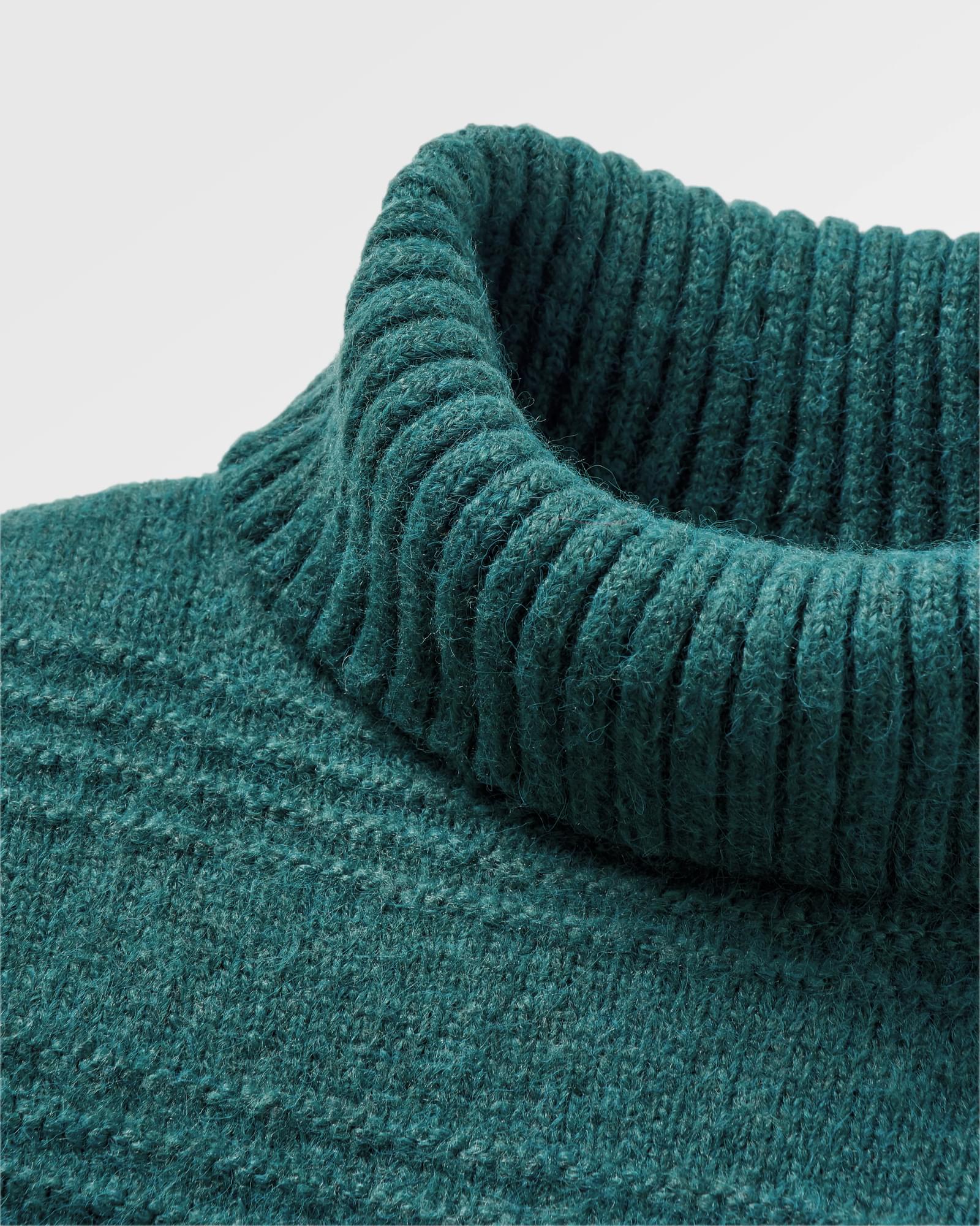 Snug Recycled Polo Neck Knitted Jumper - Mediterranean - Flatlay