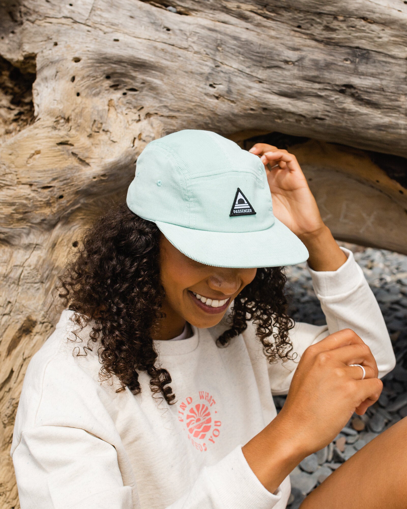 Fixie Recycled Cord 5 Panel Cap - Surf Spray - Lifestyle - Female