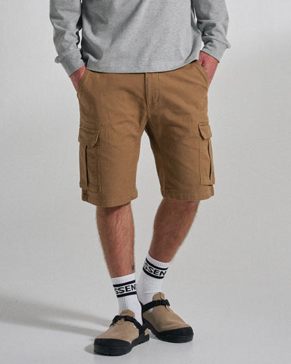 Lakeside Cargo Cotton Short - Caramel - Studio Model