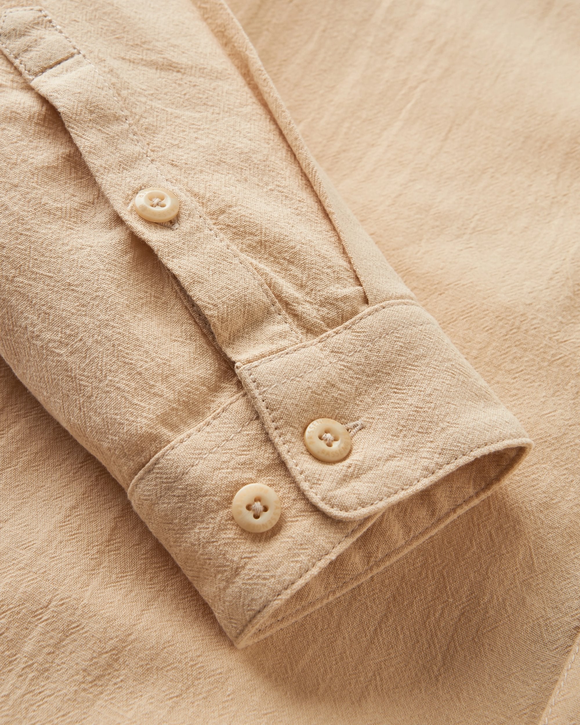 Arica Textured Organic Cotton Shirt - Stone - Flatlay