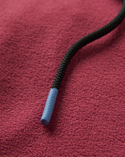 Ayla Micro Polartec® Hooded Fleece - Maroon - Flatlay