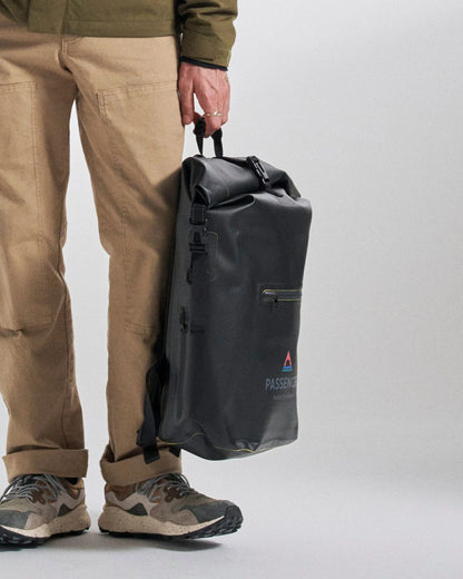 Tide 25L Recycled Dry Bag Backpack - Black - Studio Model - Male