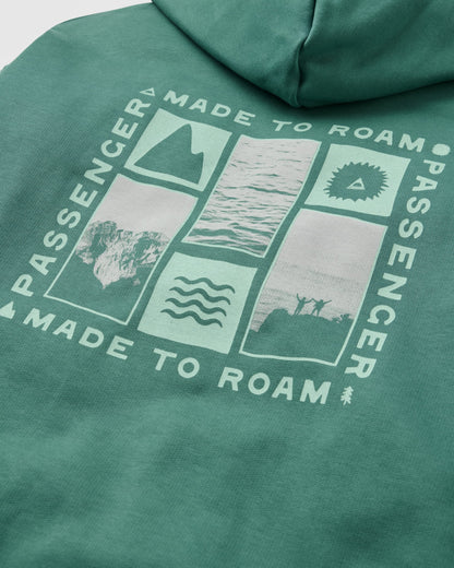 Snapshot Organic Cotton Relaxed Fit Hoodie - Deep Ocean - Flatlay