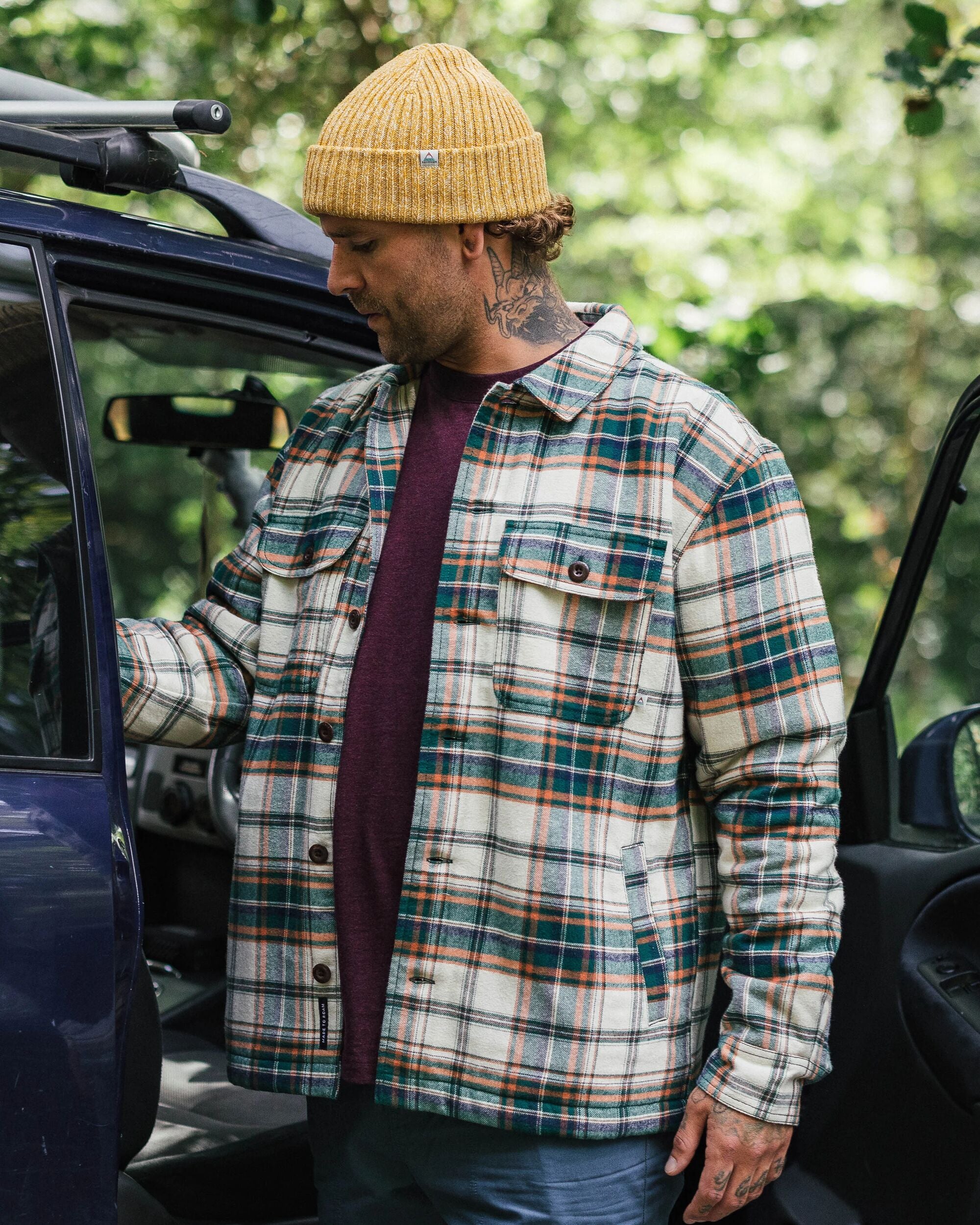 Freestyle Sherpa-Lined Overshirt - Birch/Rain Forest Check - Lifestyle