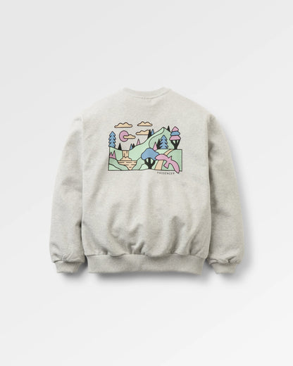Slower Rhythms Women's Cotton Sweatshirt - Grey Marl - Flatlay