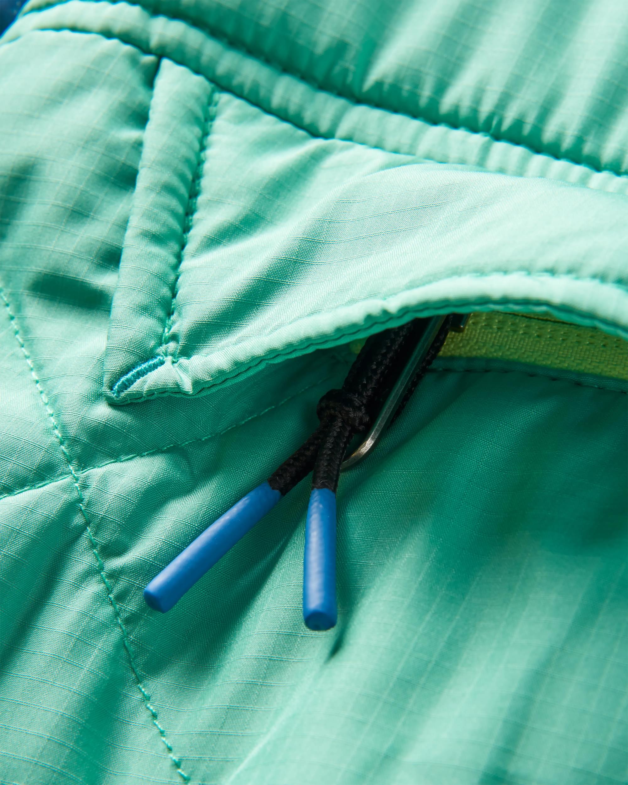 Ocean Recycled Insulated 1/2 Zip Jacket - Green Spruce - Flatlay