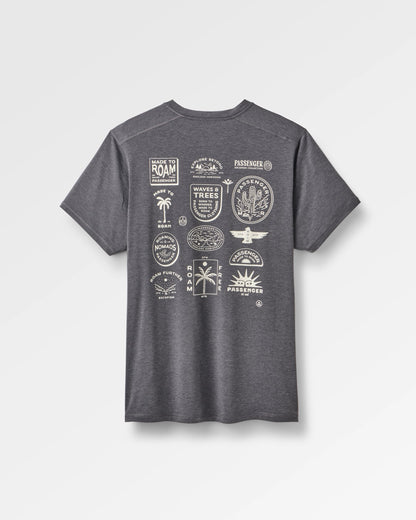 Men's Solscape Active T-Shirt - Faded Black Marl - Flatlay