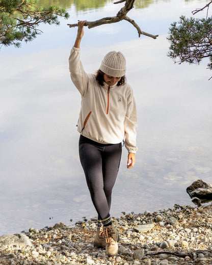 Ayla Recycled Micro Polartec® Fleece - Vintage White - Lifestyle