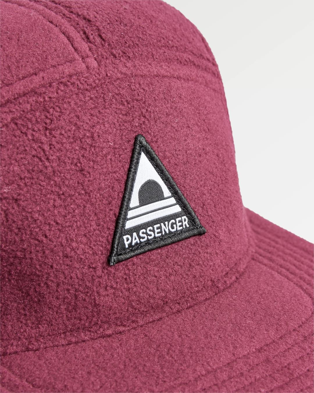 Pine Recycled Polar Fleece 5 Panel Cap - Wine - Flatlay
