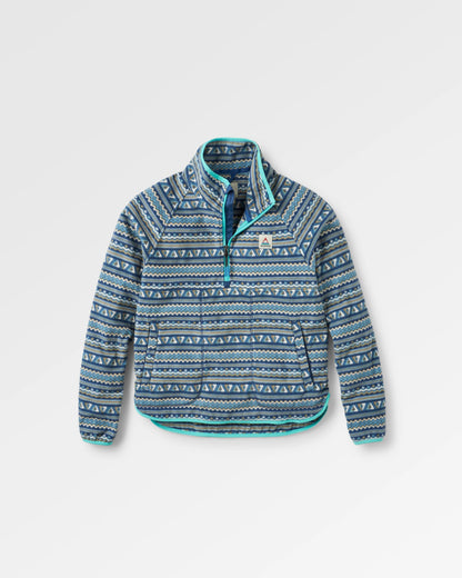 Sorrel Recycled Polar Fleece - Geo Stripe Dark Denim - Flatlay