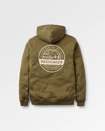 Odyssey Organic Cotton Hoodie - Dark Olive - Flatlay